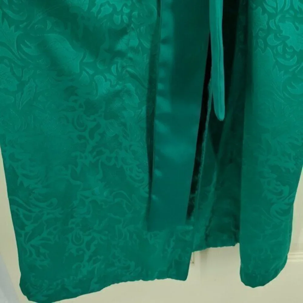 VTG Victoria's Secret Gold Label Full Length Satin Robe M Green
